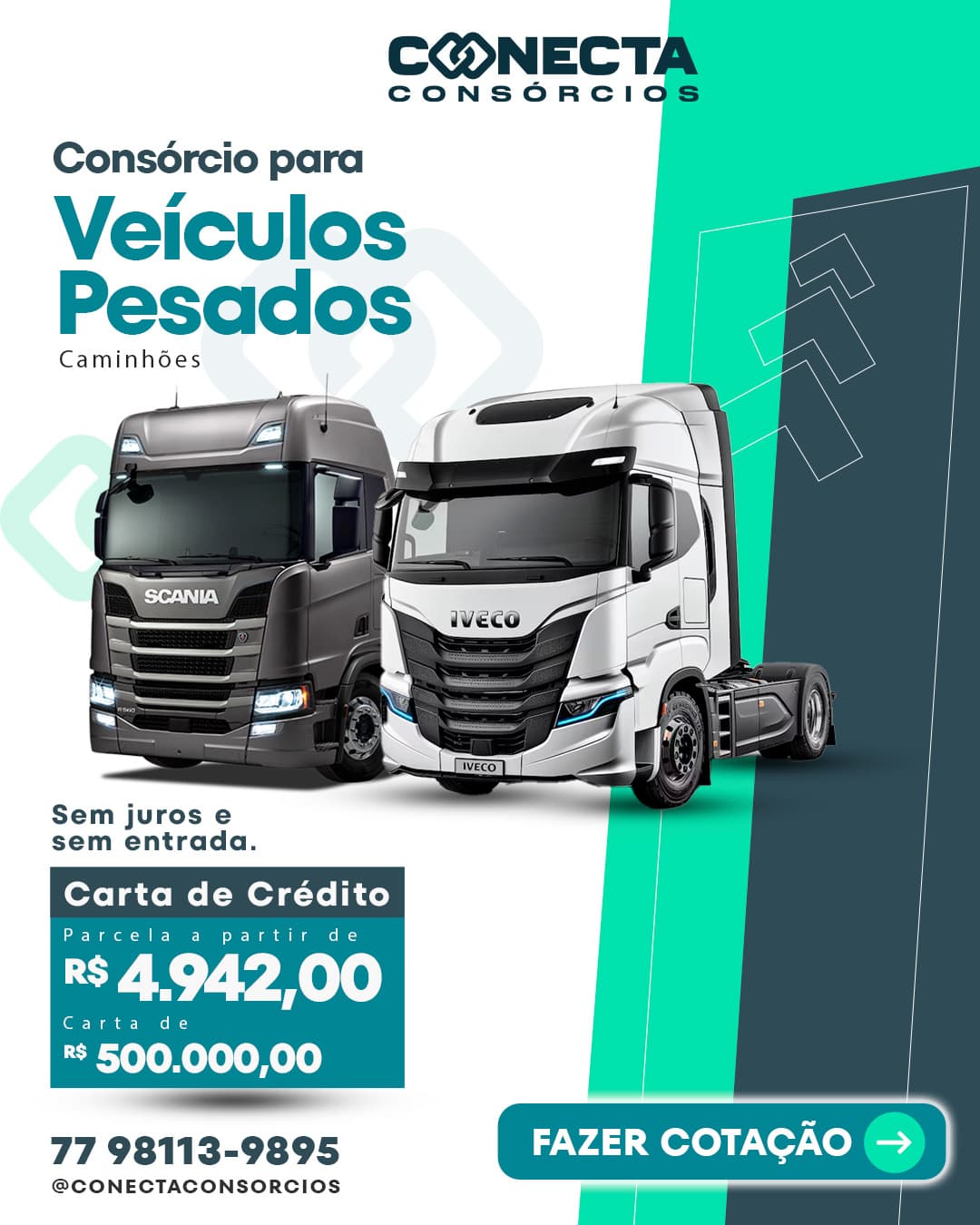 Oferta de consórcio para caminhões pesados